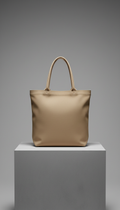 Tan Structured Tote With Subtle Hardware