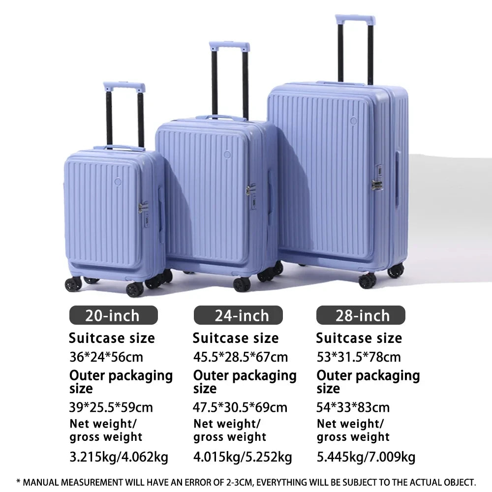 Front Opening Expandable Travel Suitcase