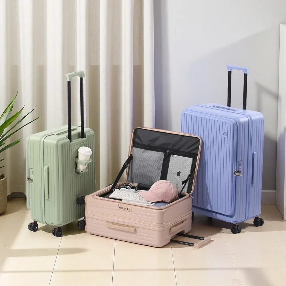 Front Opening Expandable Travel Suitcase