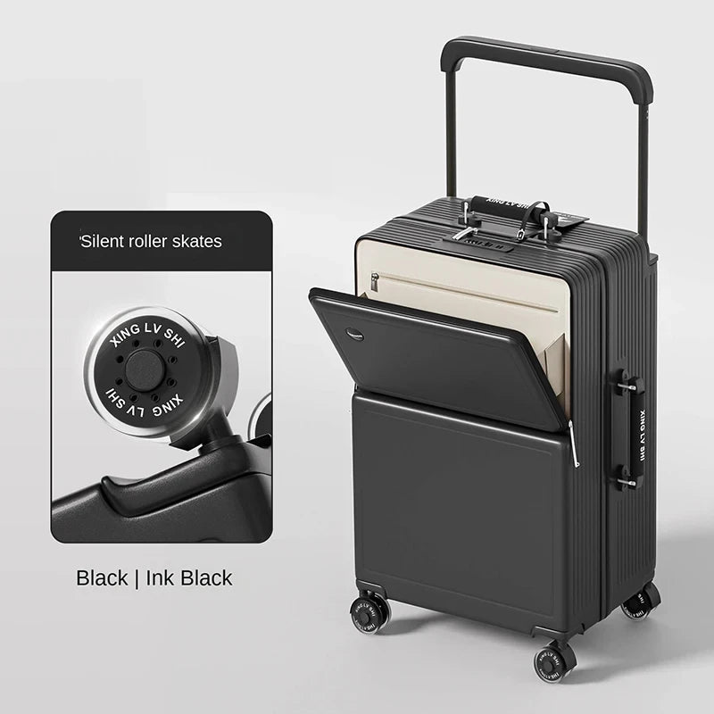 Front Opening Carry-On Suitcase