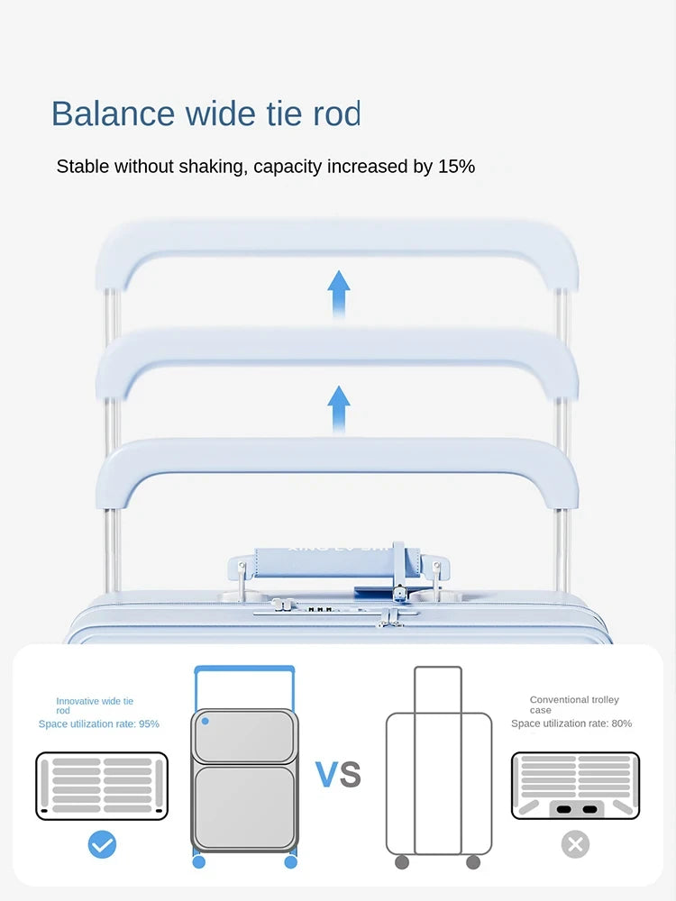 Front Opening Carry-On Suitcase