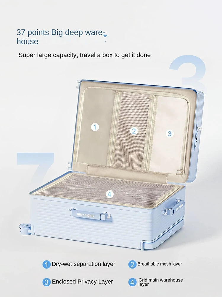 Front Opening Carry-On Suitcase