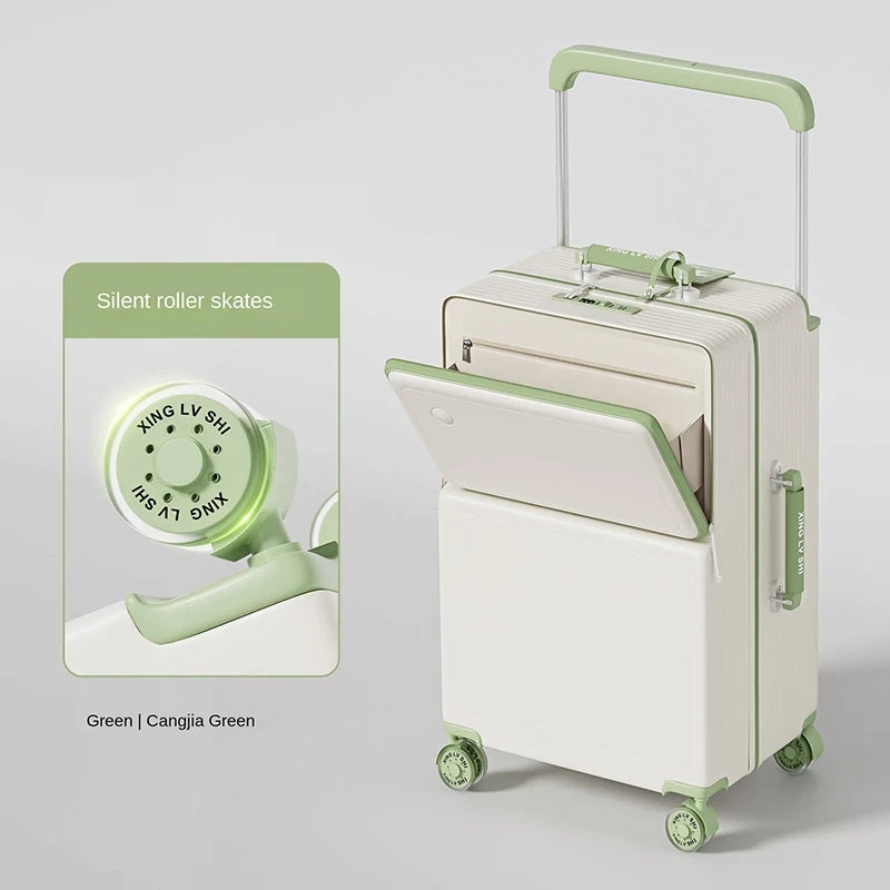 Front Opening Carry-On Suitcase