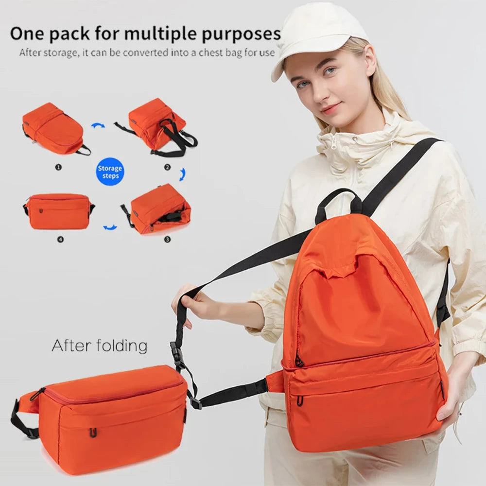 Foldable Casual Crossbody Backpack