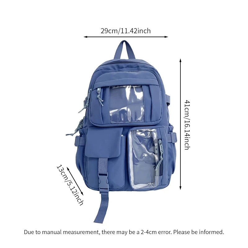 Multi-Pocket Nylon Student Backpack