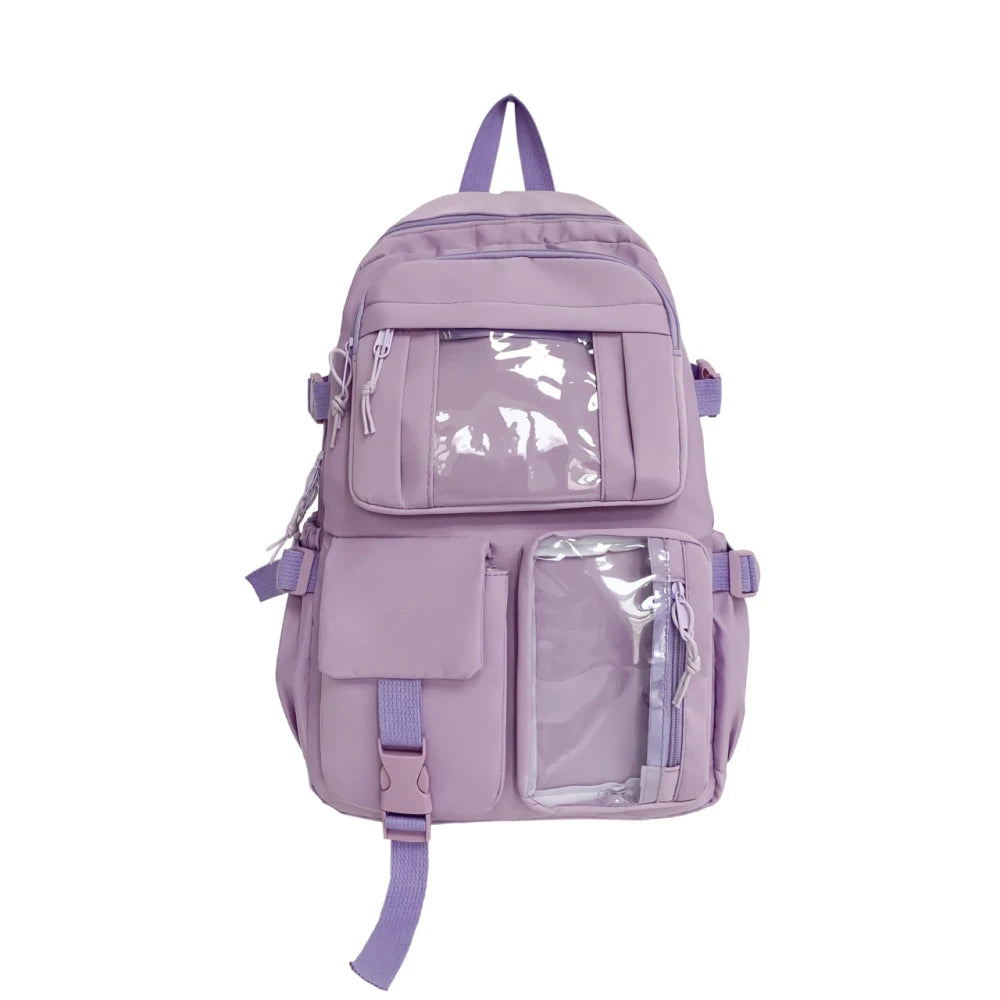 Multi-Pocket Nylon Student Backpack