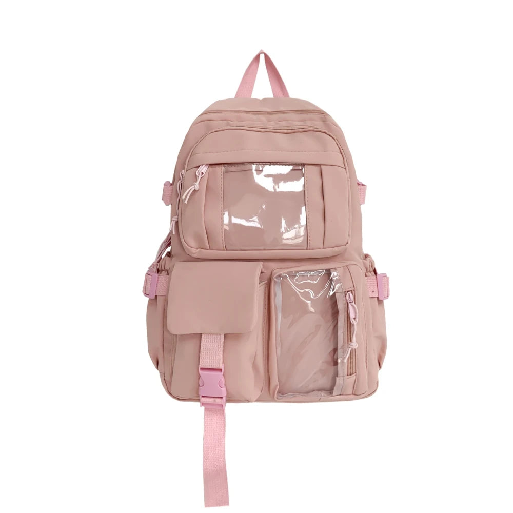 Multi-Pocket Nylon Student Backpack