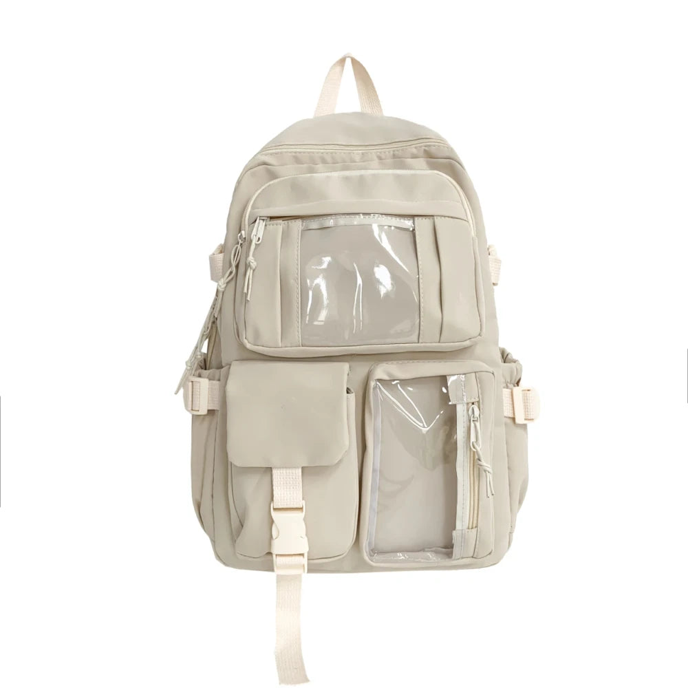 Multi-Pocket Nylon Student Backpack
