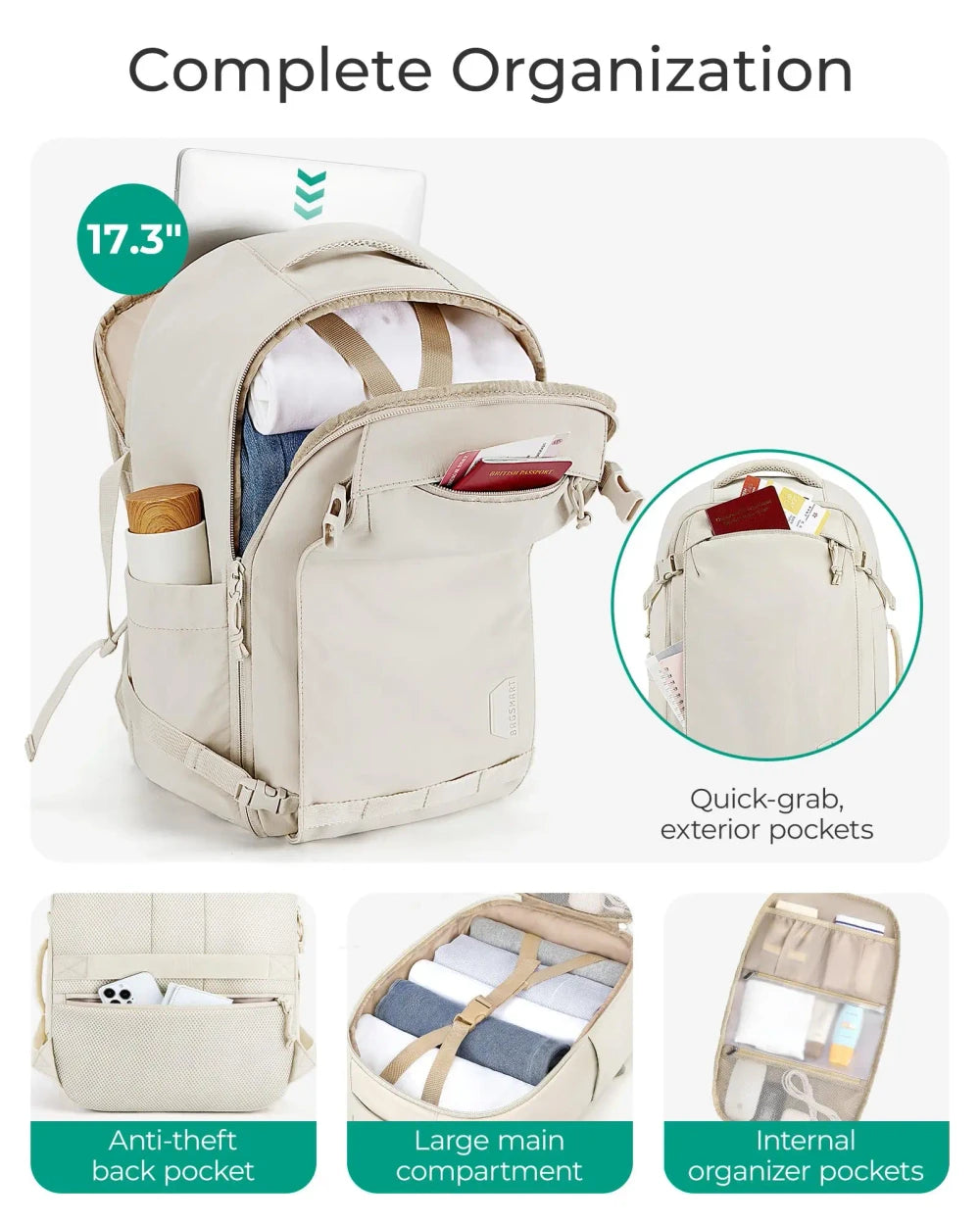 Water Resistant Travel Backpack