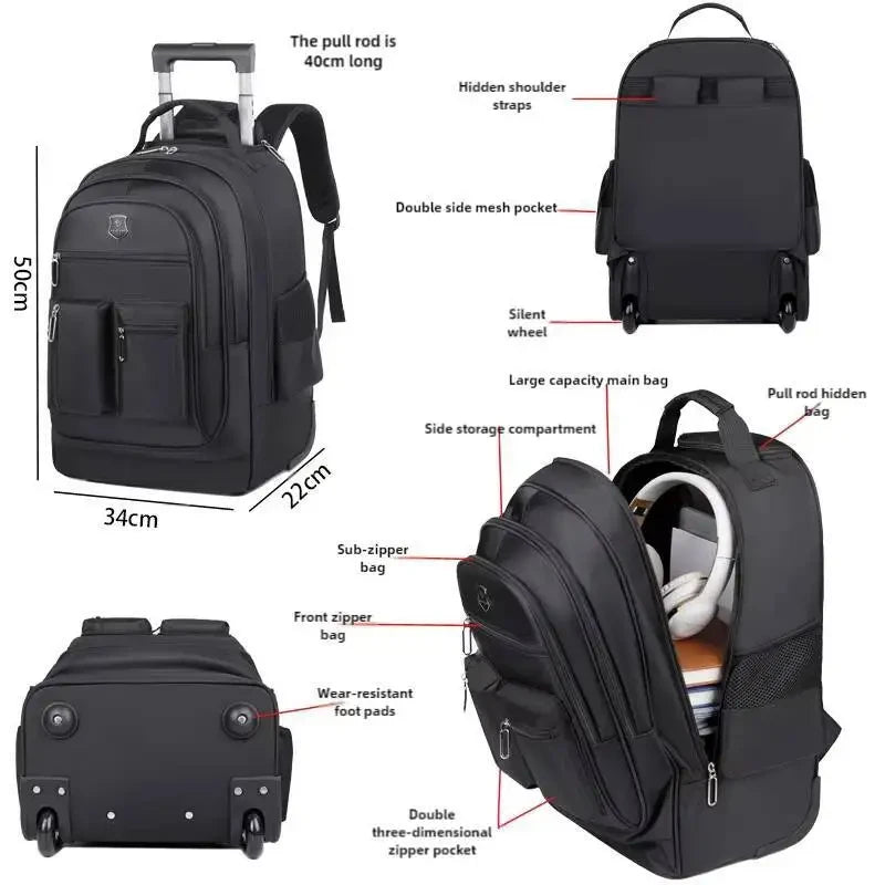 Rolling Business Travel Backpack
