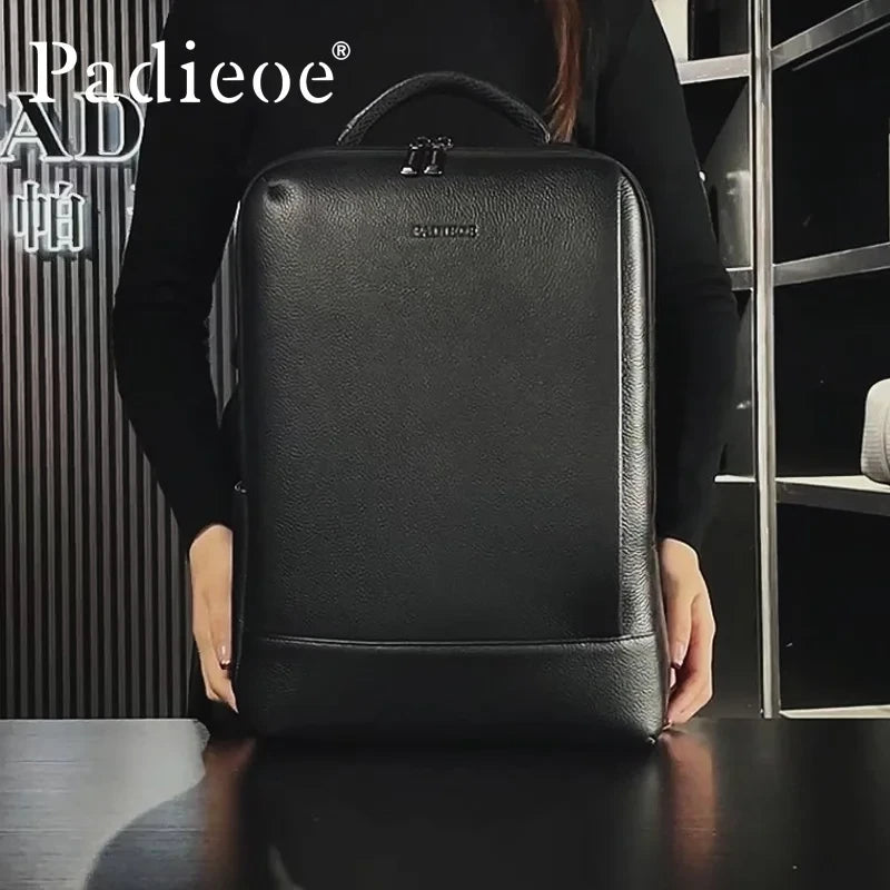 Full-Grain Leather Laptop Backpack