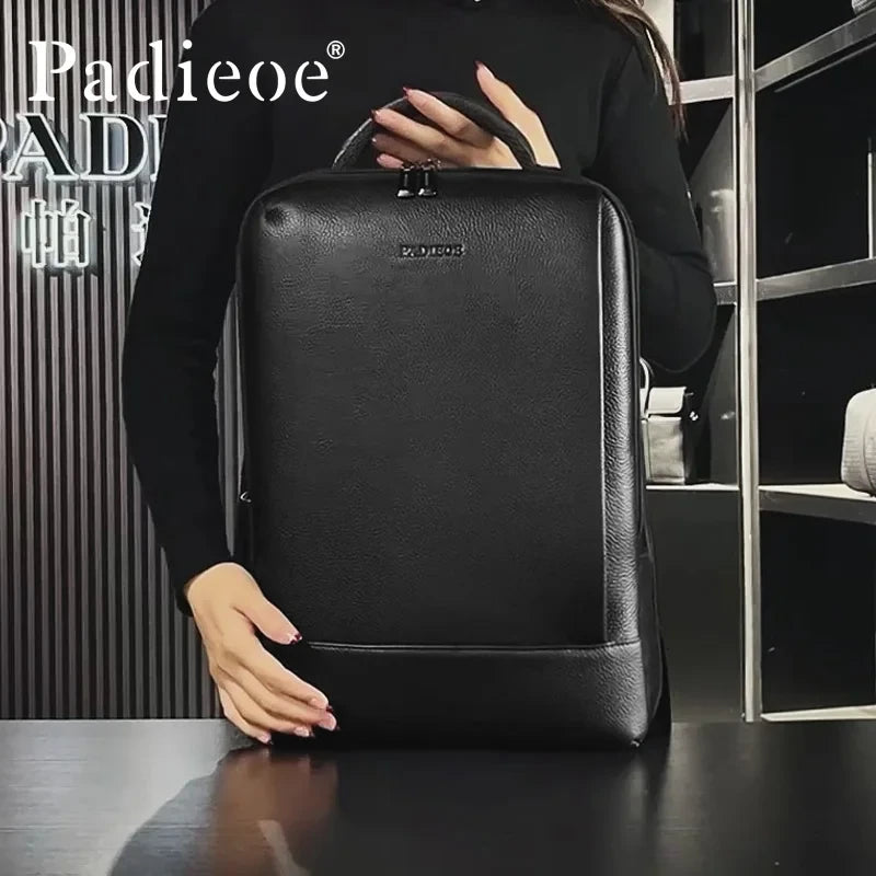 Full-Grain Leather Laptop Backpack
