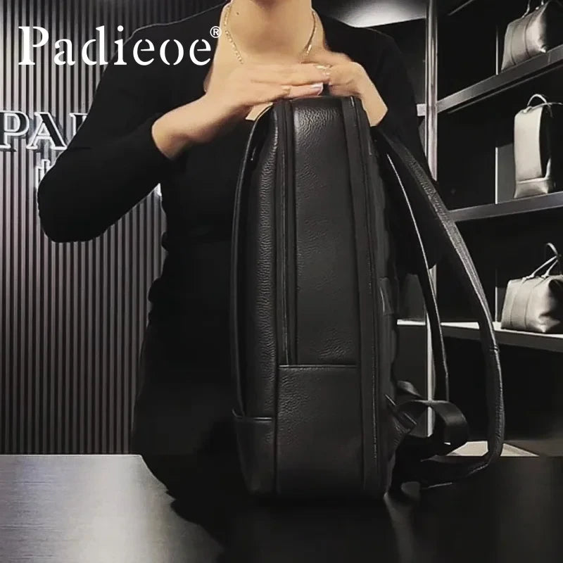 Full-Grain Leather Laptop Backpack
