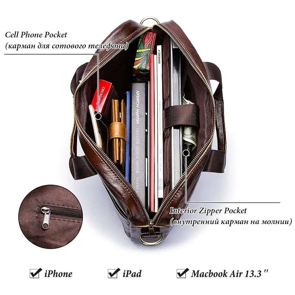 Genuine Leather Professional Laptop Briefcase