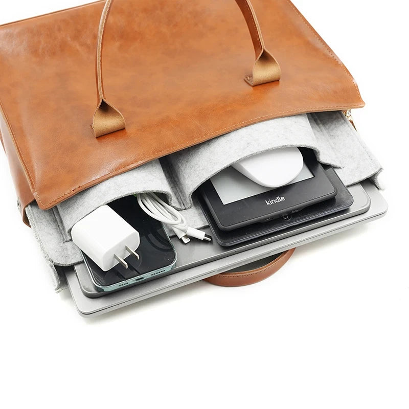Leather Laptop Tote
