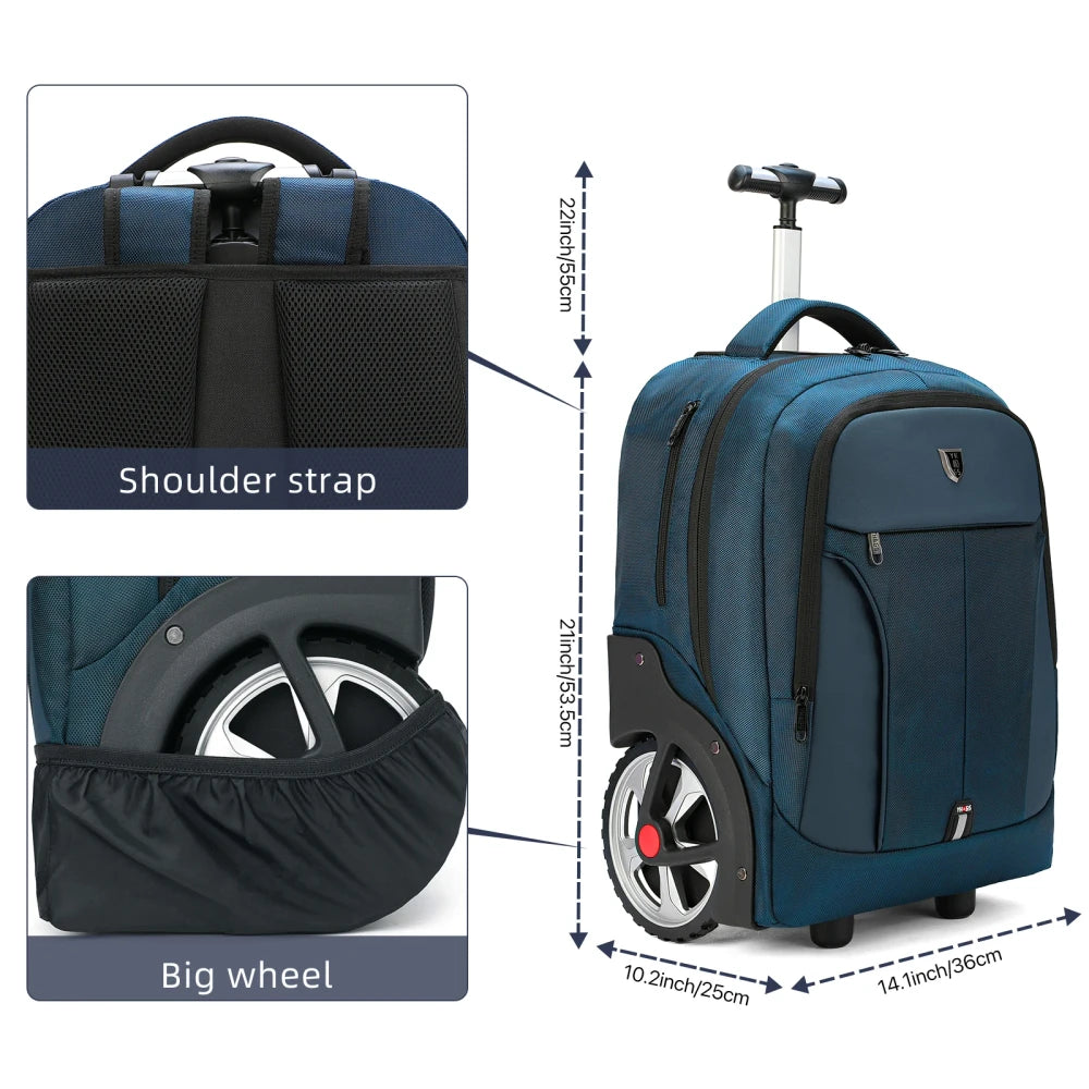 Rolling Laptop Travel Backpack