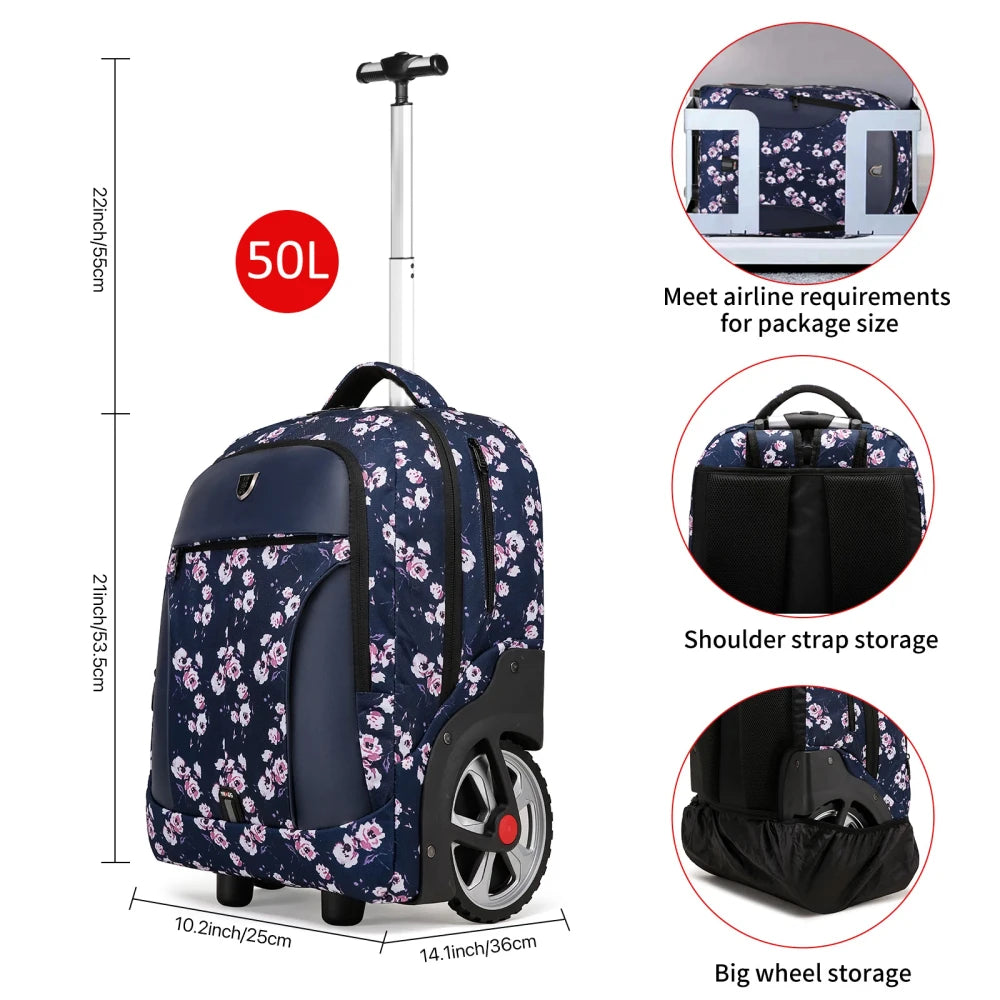 Rolling Laptop Travel Backpack