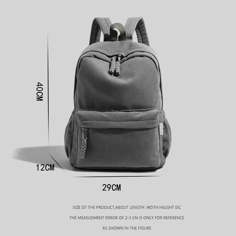 Large Capacity Corduroy Backpack