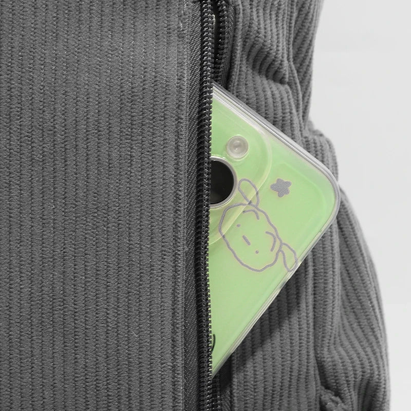 Large Capacity Corduroy Backpack