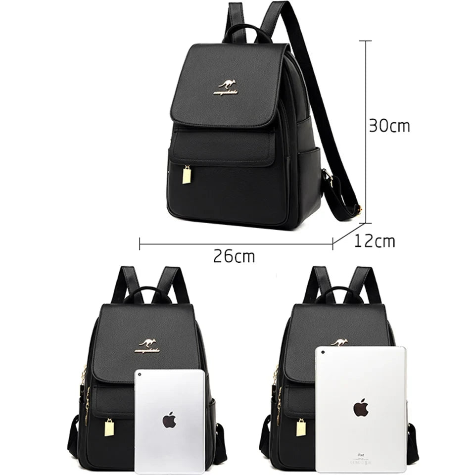Leather School Backpack