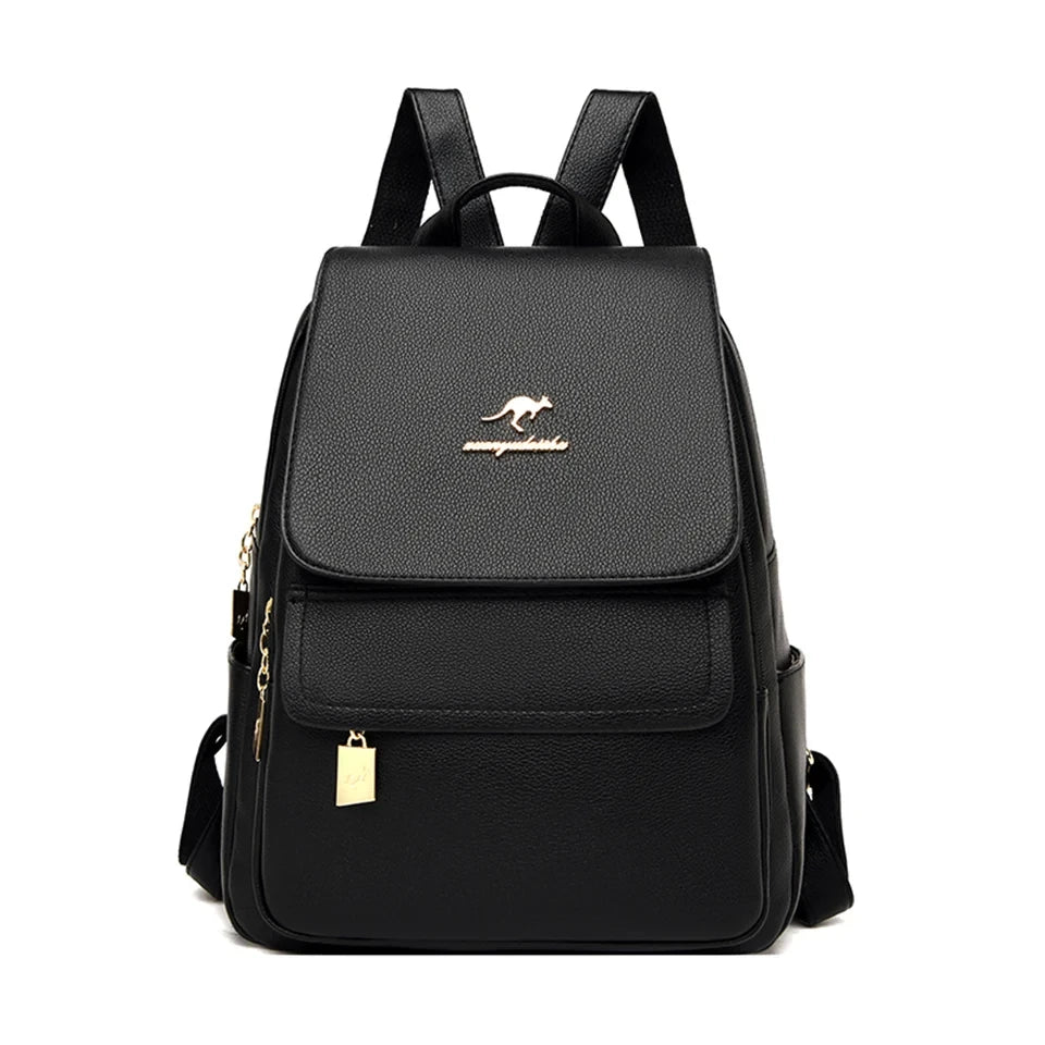 Leather School Backpack