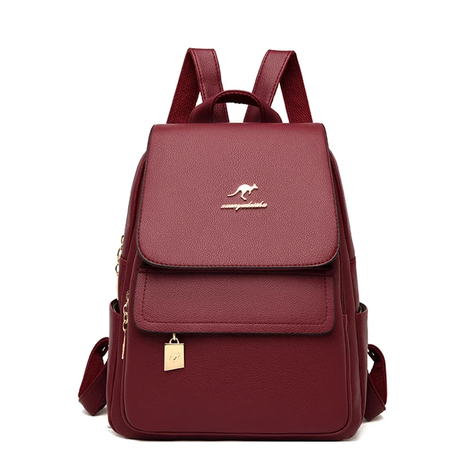 Leather School Backpack