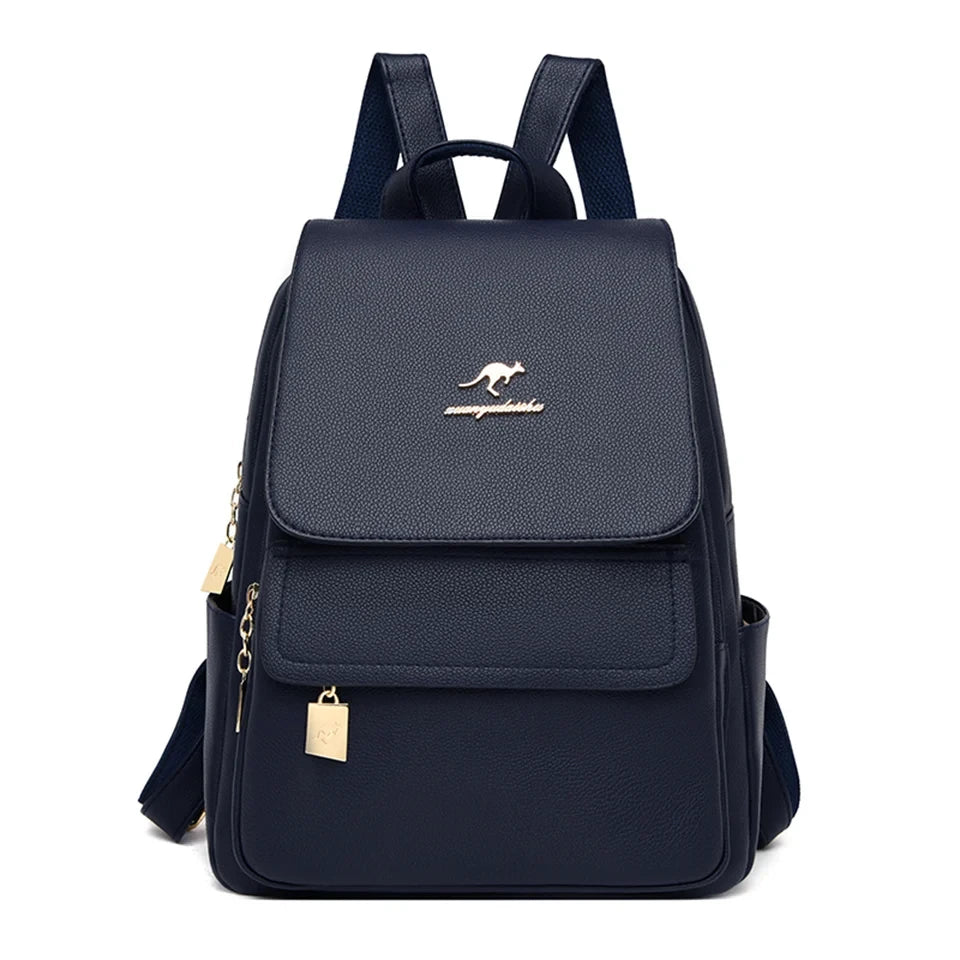 Leather School Backpack