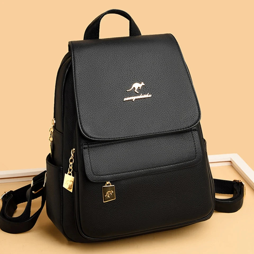 Leather School Backpack