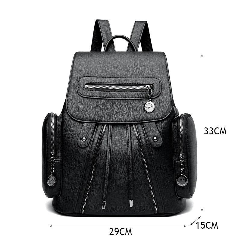 Leather School Backpack