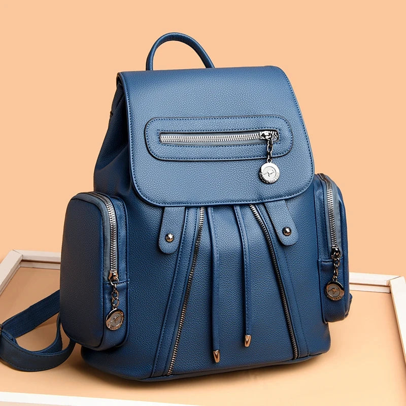 Leather School Backpack
