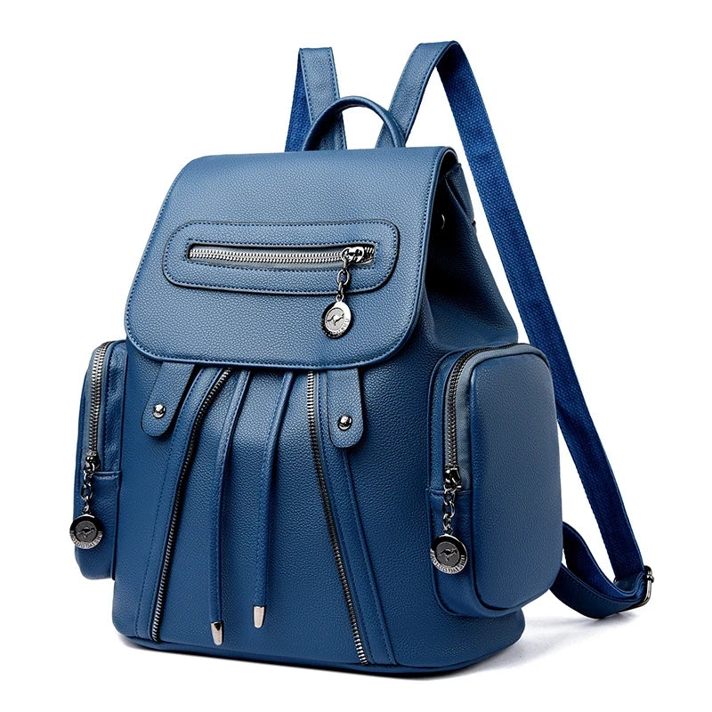 Leather School Backpack