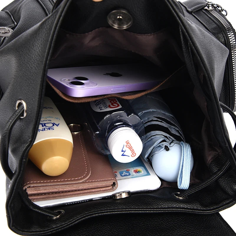Leather School Backpack
