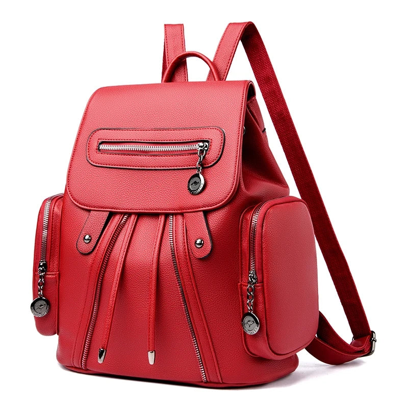 Leather School Backpack