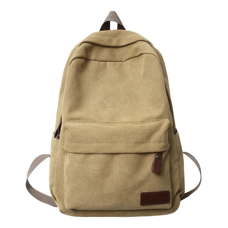 Solid Cotton Canvas Backpack
