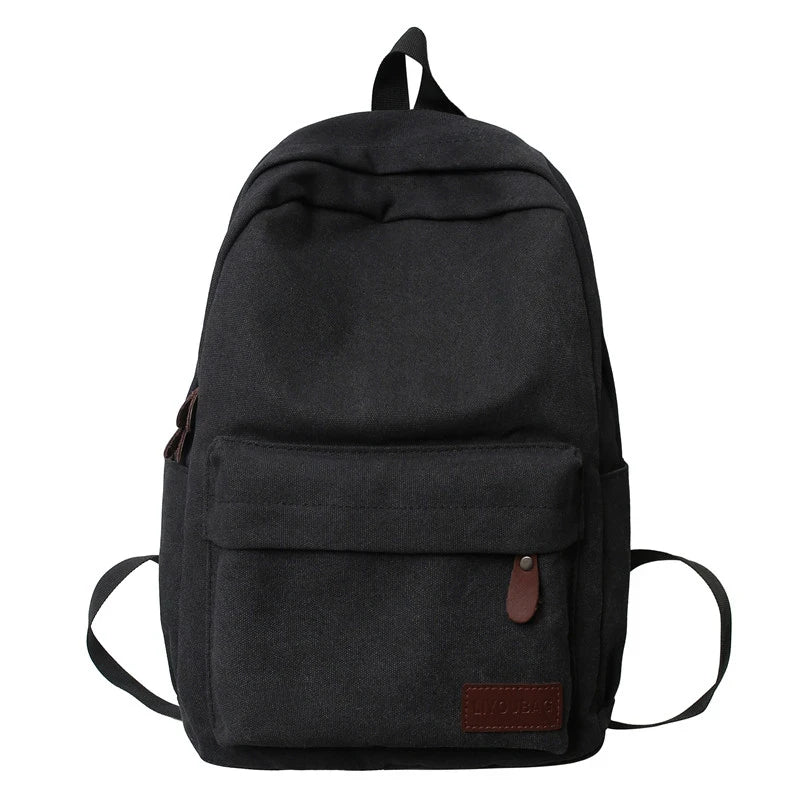 Solid Cotton Canvas Backpack