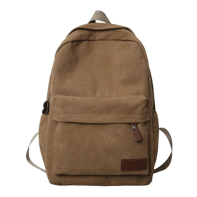 Solid Cotton Canvas Backpack