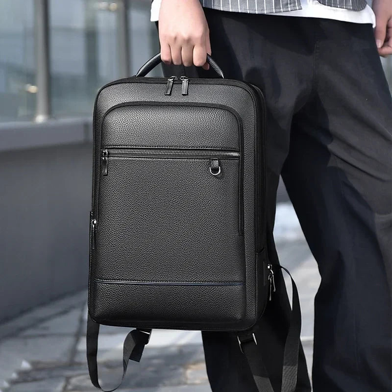Executive PU Leather Laptop Backpack