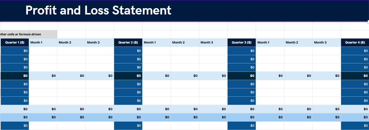Profit & Loss Statement Template | Business Income & Expense Tracker | Gross Margin & Gross Profit Calculator | Instant Download