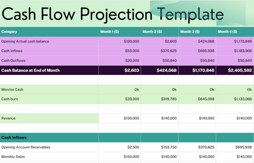 Cash Flow Forecast Spreadsheet | Cash Flow Template | Designed by an Accountant | Excel & Google Sheets | Instant Download