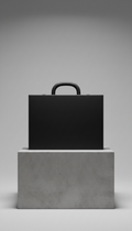 Matte Black Briefcase With Magnetic Closure