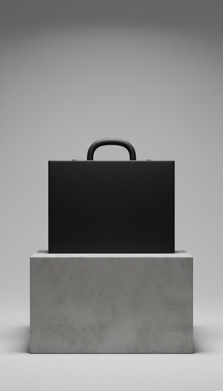 Matte Black Briefcase With Magnetic Closure