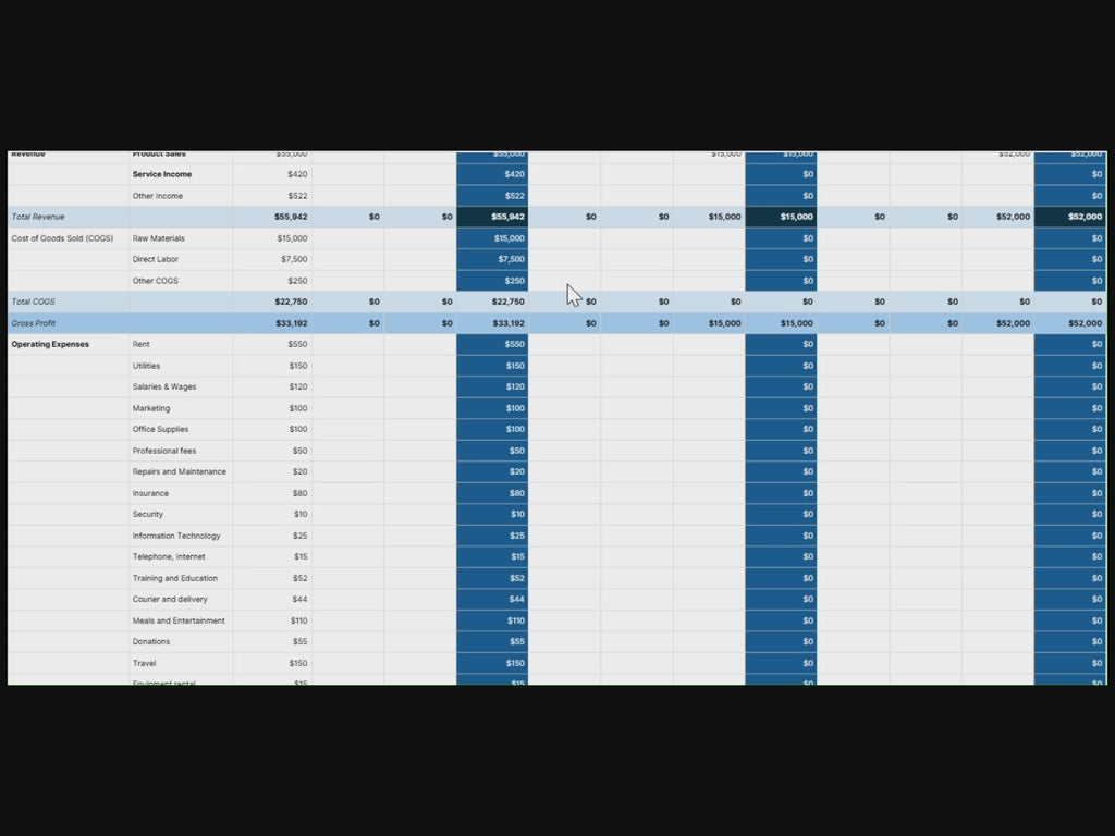 Profit & Loss Statement Template | Business Income & Expense Tracker | Gross Margin & Gross Profit Calculator | Instant Download